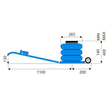 Pojízdný pneumatický tříměchový zvedák UNIVER 3.8 G (4)