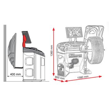 Vyvažovačka kol CORMACH TOUCH MEC 1000-P RLC SONAR (3)