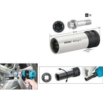 Nástrčná hlavice na šrouby hliníkových disků HAZET 905SLG-17 (1)