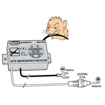 Ultrazvukový odpuzovač kun pro motorová vozidla KEMO M100N (2)