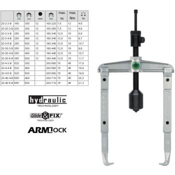 2-ramenné hydraulické stahováky KUKKO 20-B - prodloužené háky (1)