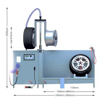 Myčka kol osobních a lehkých užitkových automobilů Tiresonic RW 302 TWIN (2)