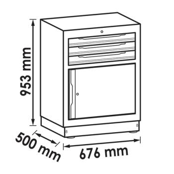 Zásuvková spodní skříň (3 zásuvky - 676 mm) VIGOR V6000-030 (2)