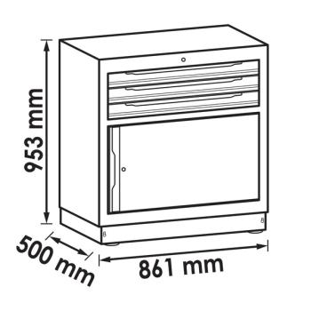 Zásuvková spodní skříň (3 zásuvky - 861 mm) VIGOR V6000-030XL (2)