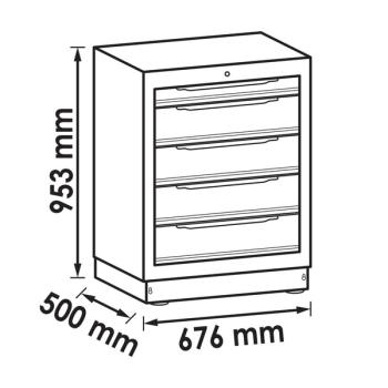 Zásuvková spodní skříň (5 zásuvek - 676 mm) VIGOR V6000-031 (2)