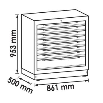 Zásuvková spodní skříň (8 zásuvek - 861 mm) VIGOR V6000-032XL (2)