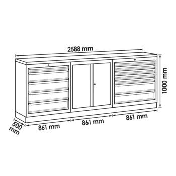 Sestava dílenského nábytku VIGOR V6000-3P1XL-X (2)