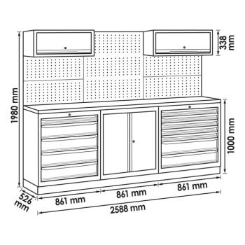 Sestava dílenského nábytku VIGOR V6000-3P2XL-X (2)