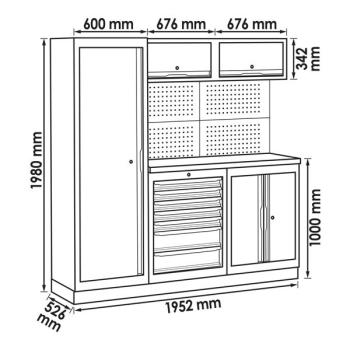 Sestava dílenského nábytku VIGOR V6000-3-X (2)