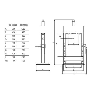 Hydraulické lisy WERTHER PR10BPM / PR15BPM (2)