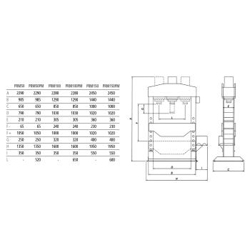 Hydraulické lisy WERTHER PRM50 / PRM100 / PRM150 / PRM50PM / PRM100PM / PRM150PM (3)